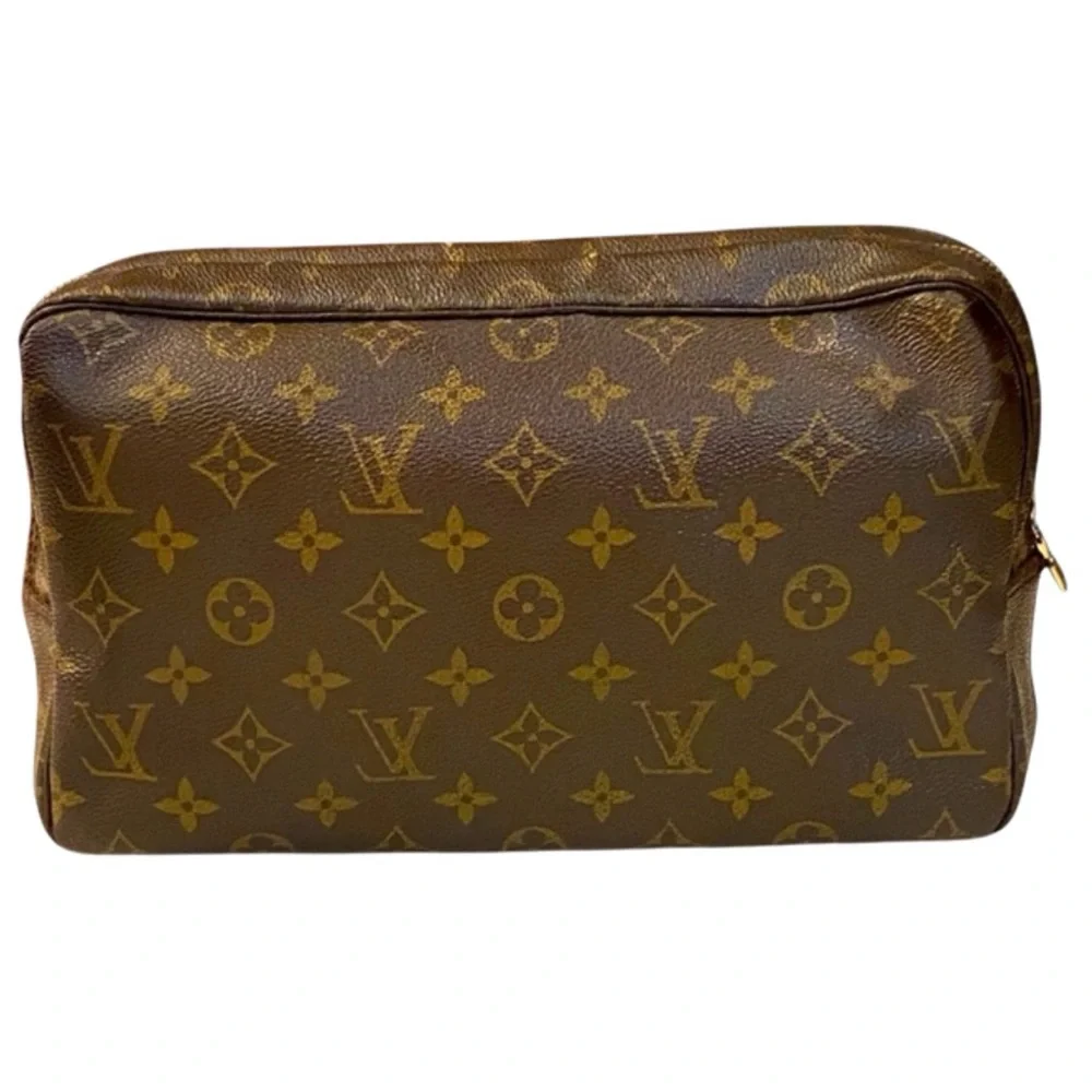 LOUIS VUITTON Monogram Trousse Toilette 28, Box, Dust, & Gift Bags, LV Card, EUC